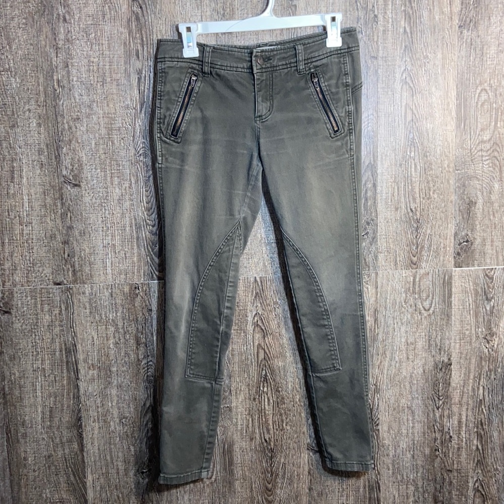 🧚‍♀️Free People Cargo green skinny jeans ankle zippers